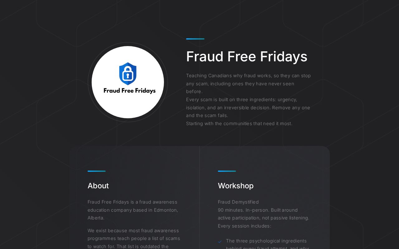 Fraud Free Fridays | Fraud Awareness Workshops for Canadians